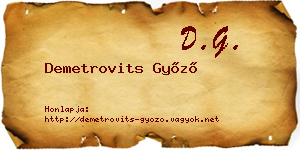 Demetrovits Győző névjegykártya